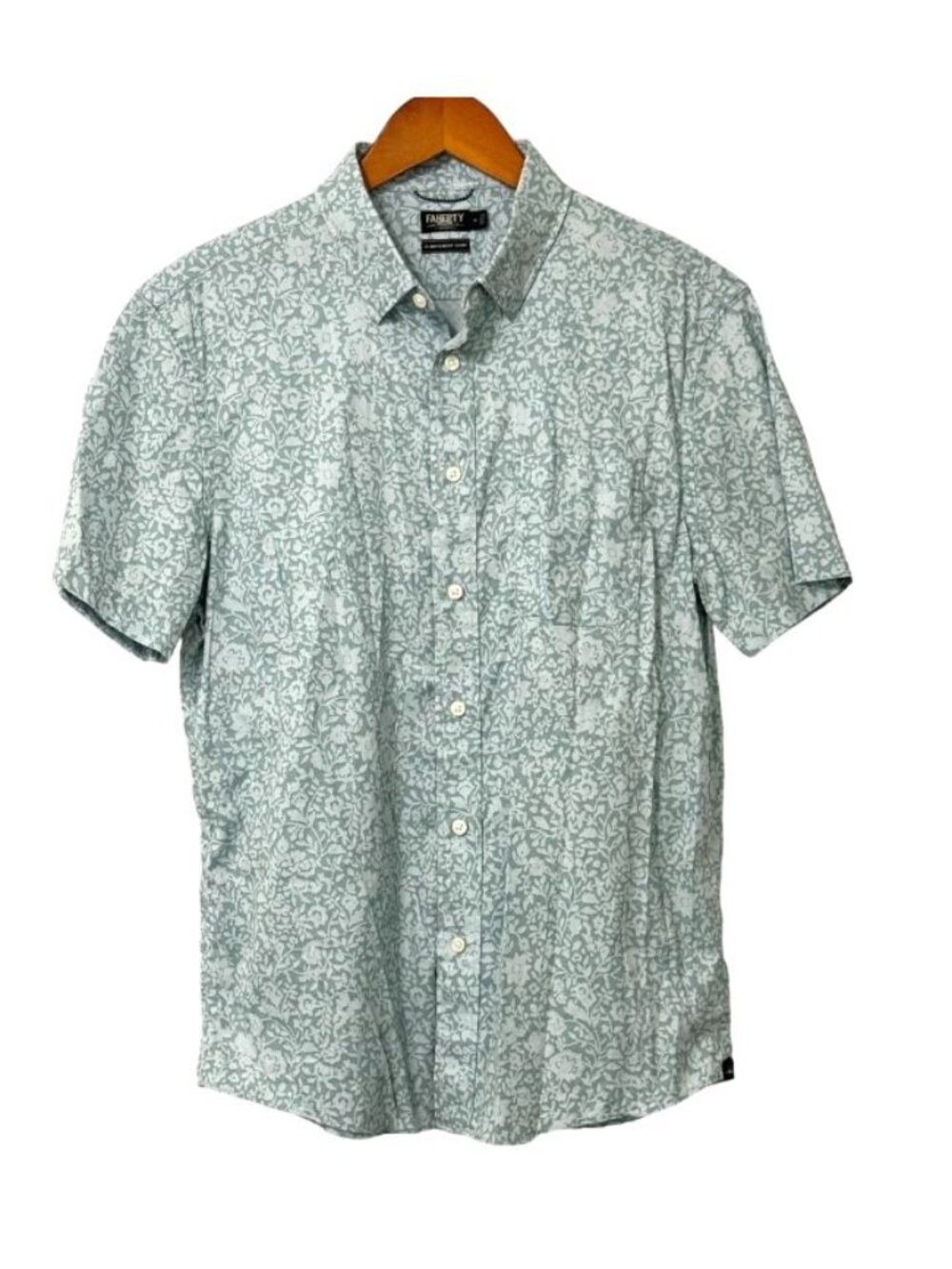 Faherty Reserve Men's The Movement Shirt Sage Floral Short Sleeve Active Size M - Picture 10 of 10